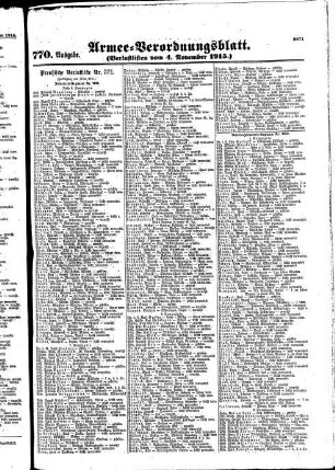 770. Ausgabe. Donnerstag, 4. November 1915