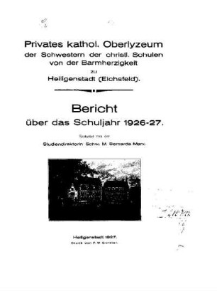 1926/27: Bericht ... - 1926/27