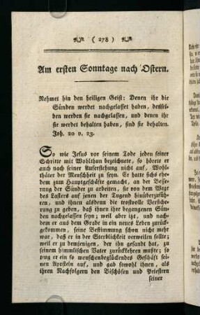 278-293, Am ersten Sonntage nach Ostern.