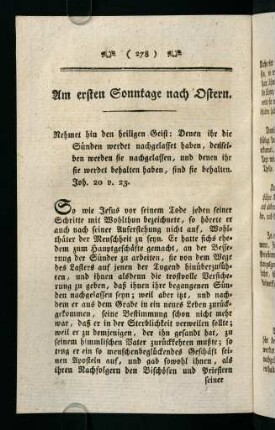 278-293, Am ersten Sonntage nach Ostern.