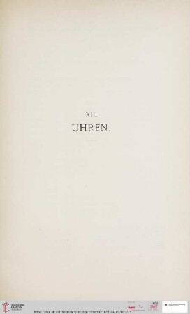 XII. Uhren (Nr. 280 - 292)