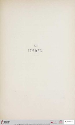 XII. Uhren (Nr. 280 - 292)