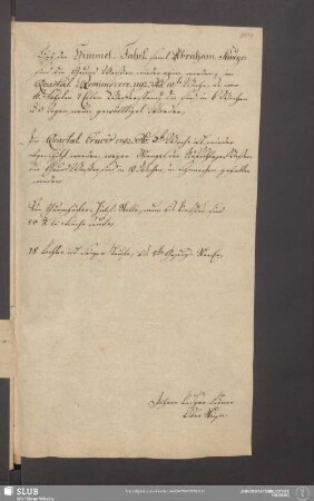 [Über Grundwasser in der Himmelfahrt- und Abraham Fdgr.]