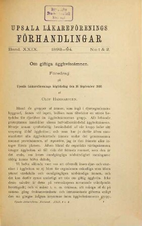 Upsala Läkareförenings Förhandlingar : Red. af P[er] Hedenius, 29