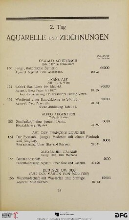 2. Tag Aquarelle und Zeichnungen (Nr. 150-281)