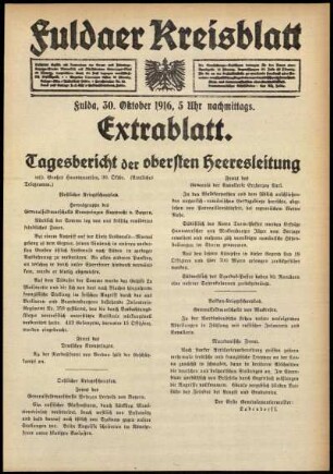Ausgabe vom Montag, den 30. Oktober 1916.