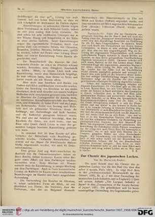 4: Zur Chemie des japanischen Lackes