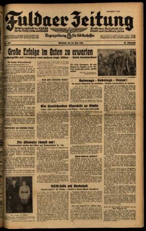 Ausgabe vom Mittwoch, den 25. Juni 1941.