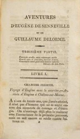 Les aventures d'Eugene de Senneville et de Guillaume Delorme : ecrites par Eugene en 1787, 3