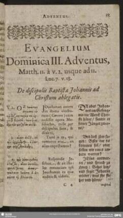 Evangelium Dominica III. Adventus