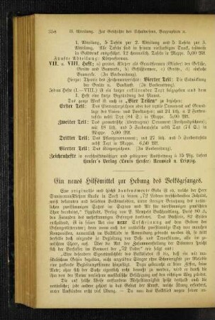 ¬Ein¬ neues Hilfsmittel zur Hebung des Volksgesanges