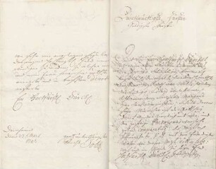 Johann Peter Job an Karoline Luise von Baden (Dornheim)