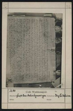 Urkunde, 1284 Standort: Sigmaringen (Fürstlich Hohenzollernsches Haus- und Domänenarchiv)