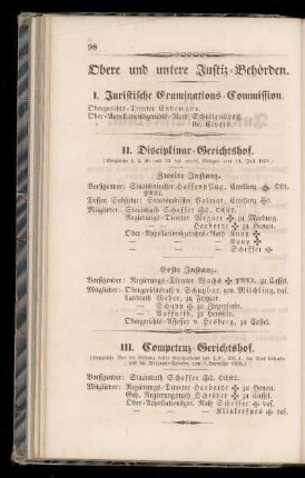 Obere und untere Justiz=Behoerden.