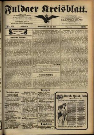 Zweite Ausgabe vom Samstag, den 22. Mai 1909.