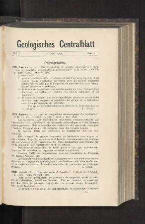 1. Juni 1901. No. 11.