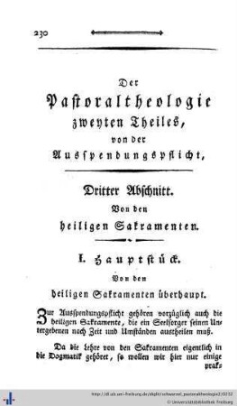 III. Abschnitt. Von den heiligen Sakramenten.