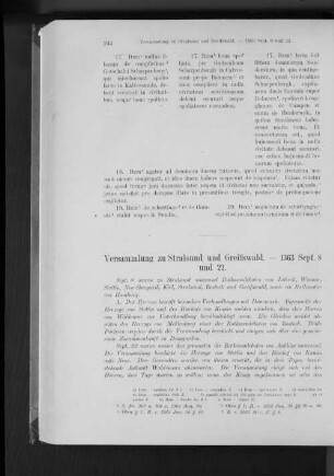 Versammlung zu Stralsund und Greifswald. - 1363 Sept. 8 und 22.