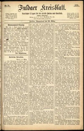 Ausgabe vom Samstag, den 23. März 1878.
