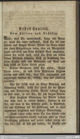 Erstes Capitel. Vom Füttern und Tränken