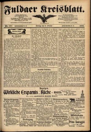 Zweite Ausgabe vom Freitag, den 09. Oktober 1903.