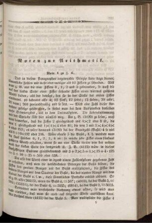 Noten zur Arithmetik.