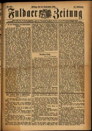 Ausgabe vom Freitag, den 14. September 1894.