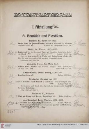 A. Gemälde (Nr. 1-64)