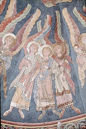 Thronende Muttergottes und die beiden Johannes', umgeben von einem Engelreigen