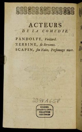 Acteurs De La Comedie.