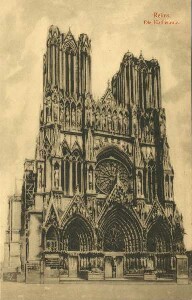 Erster Weltkrieg - Postkarten "Aus großer Zeit 1914/15". "Reims - Die Kathedrale"