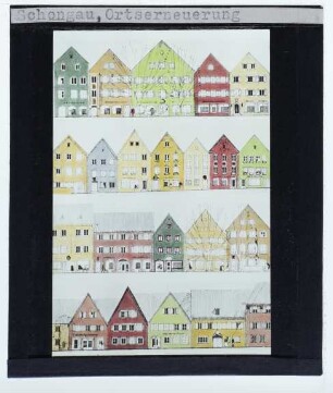 Schongau, Marienplatz, Fassaden (Zeichnung zur Neugestaltung)