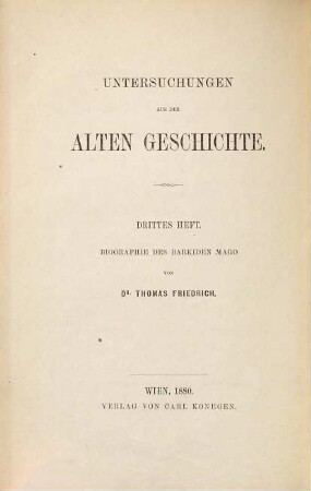 Biographie des Barkiden Mago : ein Beitrag zur Kritik des Valerius Antias