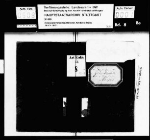 Kriegsstammrolle des Stabs des Württembergischen Artillerie-Kommandeurs Nr. 141