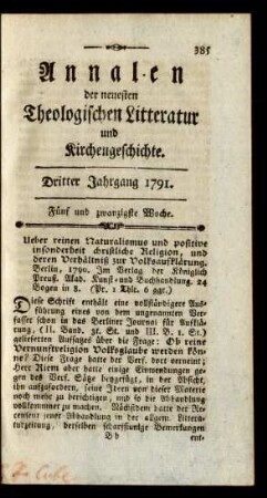 Fünf und zwanzigste Woche
