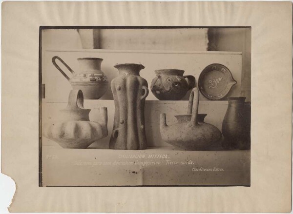 Seven clay vessels. (utility pottery) [including huaxtec].