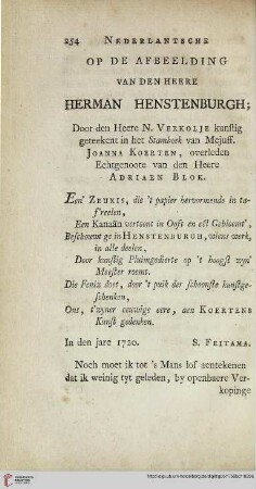 Op de afbeelding van den Heere Herman Hestenburgh