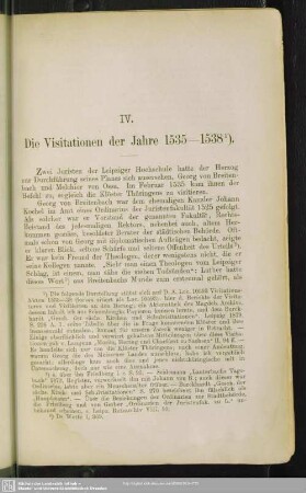 IV. Die Visitation der Jahre 1535-1538