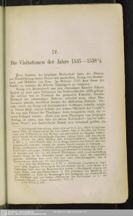 IV. Die Visitation der Jahre 1535-1538
