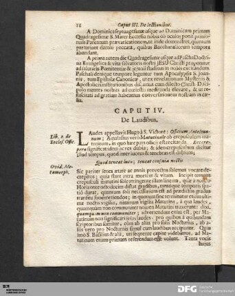 Caput IV. De Laudibus.
