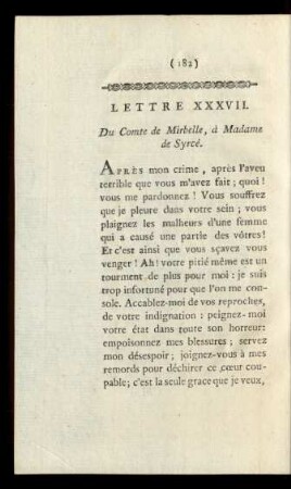 Lettre XXXVII.