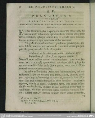 §. II. Phlogiston Tanquam Principium Unionis Corporum Terrenorum Et Argumentum Dissertationis Sistens