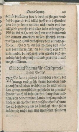Ein dancksagung für allerley wolthaten Gottes.