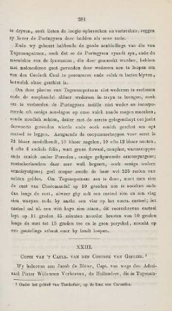XXIII. Copie van 't Caull. van den Coninck van Gingier