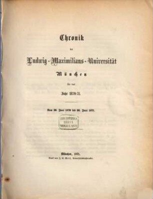 Chronik. 1870/71