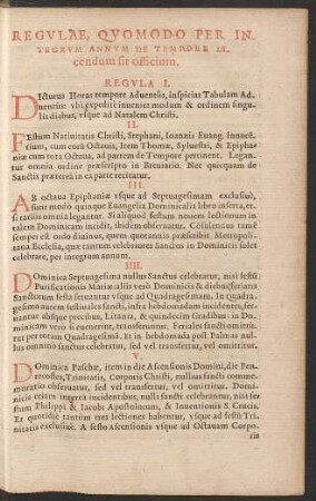 Regulae, Quomodo Per Intecrum, Annum De Tempore Dicendum sit officium.