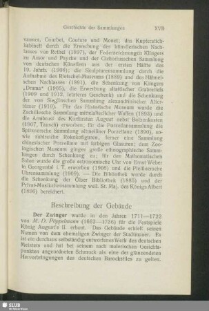 Beschreibung der Gebäude