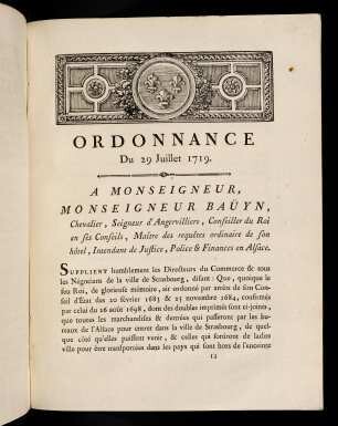 63-66, Ordonnance Du 29 Juillet 1719