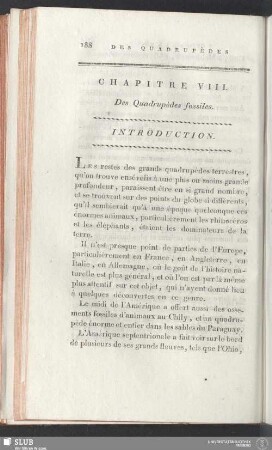 Chapitre VIII. Des Quadrupèdes fossiles