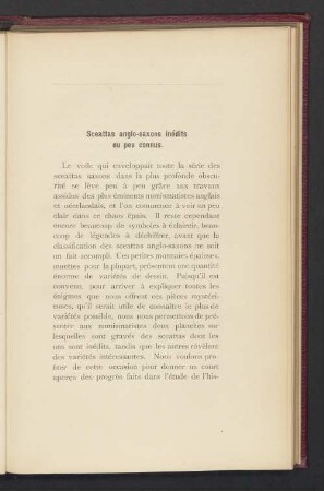 Sceattas anglo-saxons inédits ou peu connus